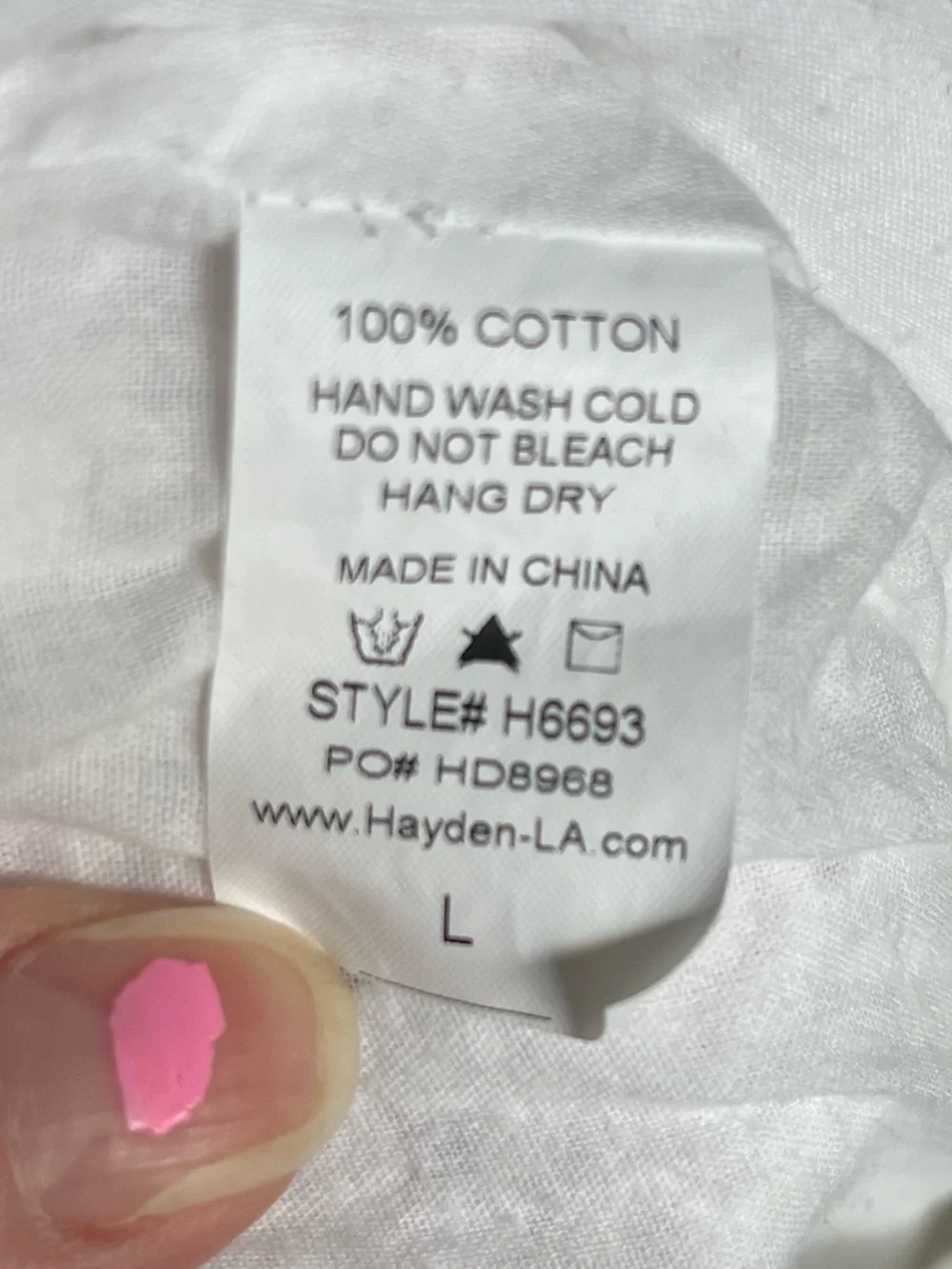 Hayden Los Angeles White Eyelet Tunic Dress, L - Picture 5 of 5
